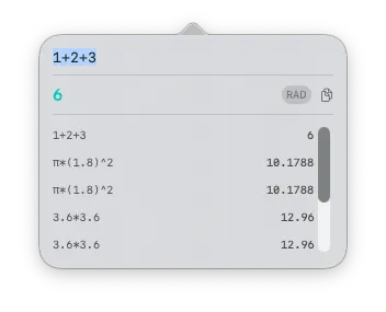 AuraCalc macOS 应用截图 · 菜单栏快捷计算